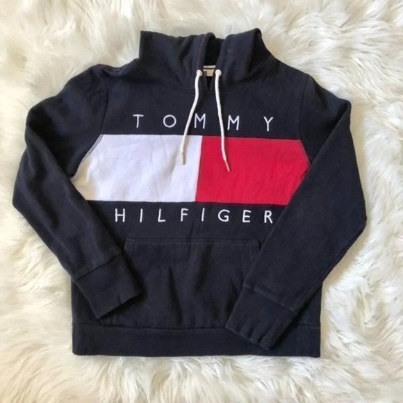 Tommy Hilfiger Spellout Hoodie Sweatshirt Youth M - Picture 1 of 4